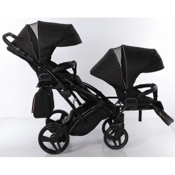 Універсальна коляска для двійні 2 в 1 Junama Mirror Satin Duo Slim 02, чорний з бронзовим (J-MS-DUOs-02) - Pampik - 12