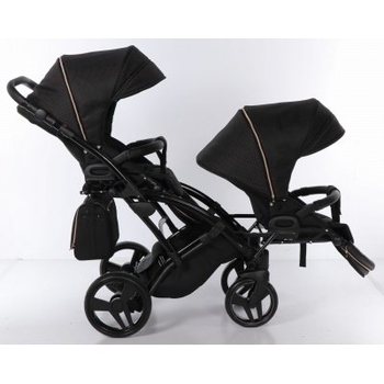 Універсальна коляска для двійні 2 в 1 Junama Mirror Satin Duo Slim 02, чорний з бронзовим (J-MS-DUOs-02) - Pampik - 11