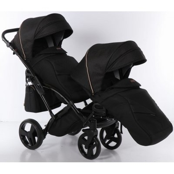 Універсальна коляска для двійні 2 в 1 Junama Mirror Satin Duo Slim 02, чорний з бронзовим (J-MS-DUOs-02) - Pampik - 13