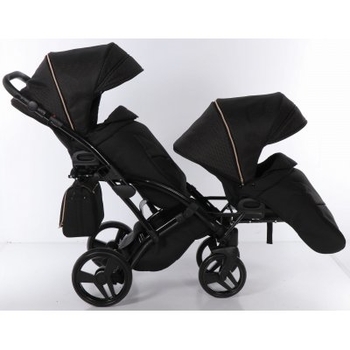 Універсальна коляска для двійні 2 в 1 Junama Mirror Satin Duo Slim 02, чорний з бронзовим (J-MS-DUOs-02) - Pampik - 14