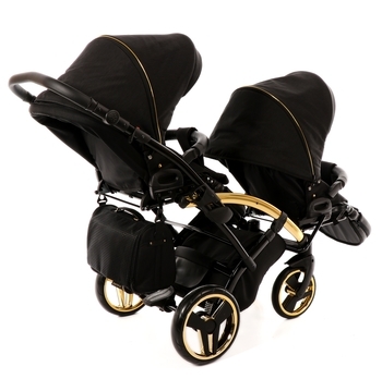 Універсальна коляска для двійні 2 в 1 Junama Diamond S-line Duo Slim 02, чорний (JD-SL-DUOs-02) - Pampik - 7