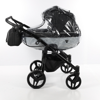 Універсальна коляска для двійні 2 в 1 Junama Mirror Satin Duo 01, чорний з сріблястим (J-MS-DUO-01) - Pampik - 8