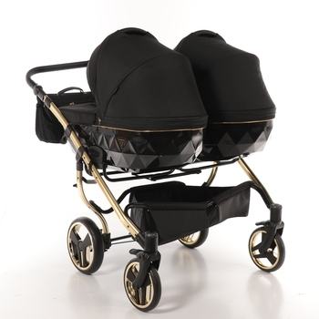 Універсальна коляска для двійні 2 в 1 Junama Diamond S-line Duo 02, чорний (JD-SL-DUO-02) - Pampik - 2