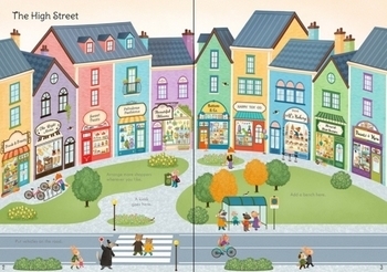 Дитяча книга Usborne Маленька перша книга з наклейками магазини, англ. мова - Ебігейл Уитли - Pampik - 2