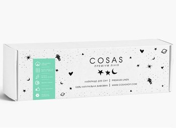 Простирадло на резинці Cosas Зигзаг, ранфорс, 200х90х20 см, білий з сірим - Pampik - 3