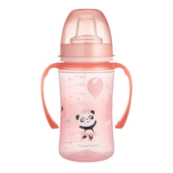 Поїльник тренувальний Canpol Babies EasyStart Sweet fun, 240 мл, рожевий (35/208_pin) - Pampik