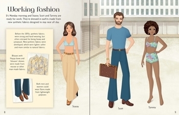 Дитяча книга Usborne Книга з наклейками моди 1970-х, англ. мова - Емілі Боун - Pampik - 2