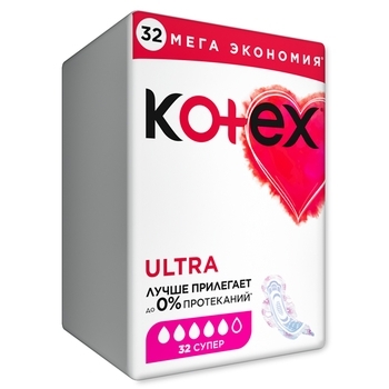 Гігієнічні прокладки Kotex Ultra Net Quadro Super, 32 шт. - Pampik - 2