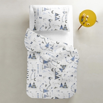 Набір простирадл на резинці Cosas Зорепад, ранфорс, 120х60 см, білий, сірий, 2 шт. - Pampik - 4