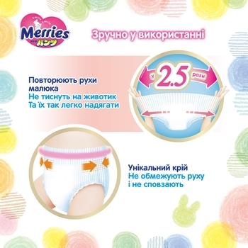 Підгузки-трусики Merries M (6-11 кг), 28 шт. - Pampik - 9