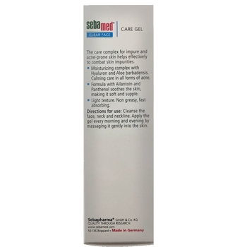 Очищувальний гель для обличчя Sebamed Clear Face Gel Moisturizing And Soothing Gel, 50 мл - Pampik - 3