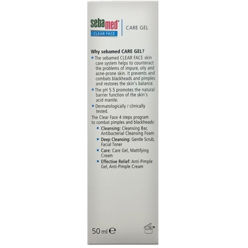 Очищувальний гель для обличчя Sebamed Clear Face Gel Moisturizing And Soothing Gel, 50 мл - Pampik - 4
