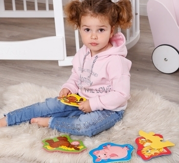 Бебі пазли Vladi Toys Дитинчата Ферма, укр. мова,15 елементів (VT1106-87) - Pampik - 3