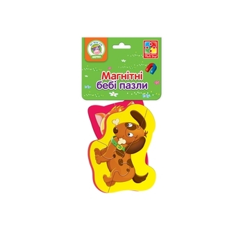 Магнитные беби пазлы Vladi Toys Котенок и щенок, укр., 2 шт. (VT3208-10) - Pampik - 2