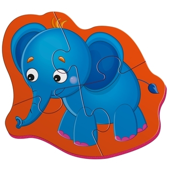 Магнітні бебі пазли Vladi Toys Слонік та зебрик, 8 елементів (VT3208-12) - Pampik - 3