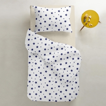 Набір простирадл на резинці Cosas Зорепад і Бежева, ранфорс, 200х90 см, білий, бежевий, 2 шт. - Pampik - 7