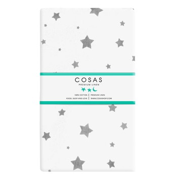 Набір простирадл на резинці Cosas Зорепад і Бежева, ранфорс, 200х90 см, білий, бежевий, 2 шт. - Pampik - 2