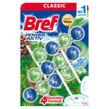 Туалетний блок для унітаза Bref Сила актив Хвойна свіжість, 3 шт. - Pampik