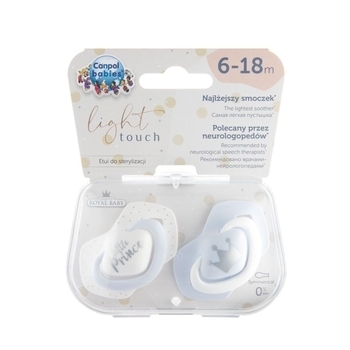 Силиконовая симметричная пустышка Canpol babies Royal baby, 6-18 месяцев, 2 шт., голубой (22/651_blu) - Pampik - 6