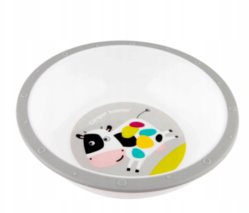 Тарілочка нековзка Canpol Babies Корівка, 270 мл, сірий (4/416) - Pampik - 2