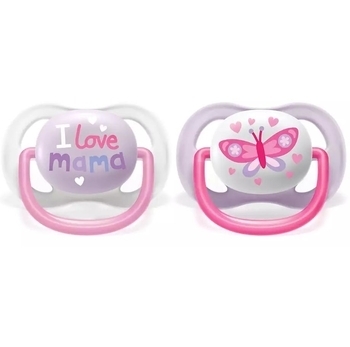 Пустушка Philips Avent Ultra Air I love для дівчинки, 0-6 місяців, 2 шт. (SCF080/02) - Pampik - 4