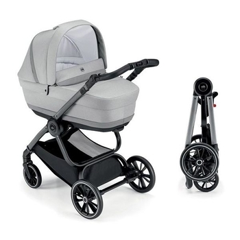 Универсальная коляска 2 в 1 Cam Techno Milano, рама серебро, светло-серый (805T/V94/978/555K) - Pampik
