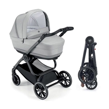 Универсальная коляска 2 в 1 Cam Techno Milano, рама черная, светло-серый (805T/V90/978/555K) - Pampik