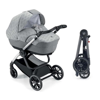 Універсальна коляска 2 в 1 Cam Techno Softy, рама сіра, сірий з ведмедиком (805T/V99/977/514K) - Pampik