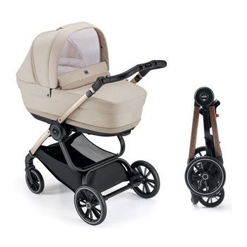 Універсальна коляска 2 в 1 Cam Techno Milano, рама під дерево, бежевий (805T/V96/978/554K) - Pampik