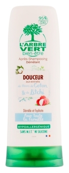 Кондиционер для волос смягчающий L'Arbre Vert с экстрактами личи и цветов хлопка, 200 мл - Pampik