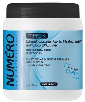 Маска для кучерявого волосся Numero Brelil Elasticizing Mask, з оливковою олією, 1 л - Pampik