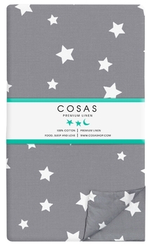 Підодіяльник Cosas Зірки, ранфорс, 140х110 см, сірий - Pampik