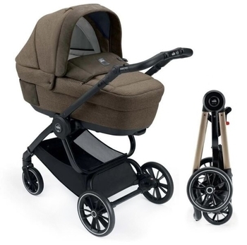 Універсальна коляска 2 в 1 Cam Techno Soul, рама золота, коричневий (805T/V93/970/501K) - Pampik