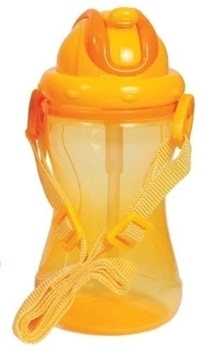 Поїльник-непроливайка Lindo Premium, з силіконовою соломинкою і ремінцем, 9+ міс., 420 мл, синій (А 41 син) - Pampik