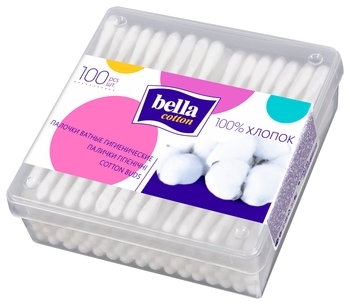 Ватні палички Bella в прямокутній упаковці, 100 шт. - Pampik