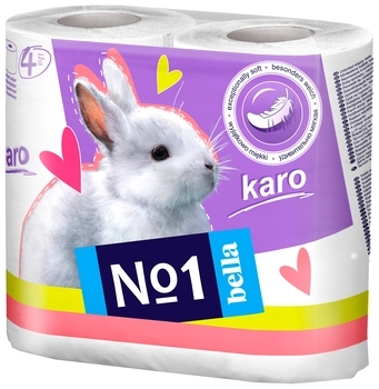 Двошаровий туалетний папір Karo, білий, 4 рулони - Pampik - 3