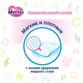 Вологі серветки Merries для новонароджених змінний блок, 54 шт. - Pampik - 8