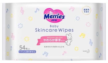 Вологі серветки Merries для новонароджених змінний блок, 54 шт. - Pampik - 3