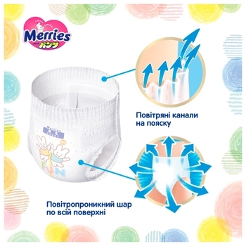 Подгузники-трусики Merries L (9-14 кг), 27 шт. - Pampik - 10