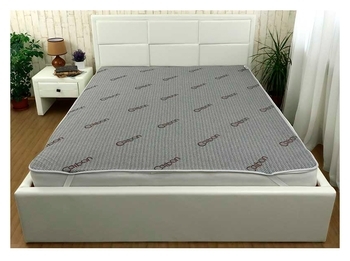 Наматрацник-поверхня Руно Carbon Аква-Стоп, на резинці, водонепроникний, 200х160 см, сірий (827Carbon) - Pampik - 2