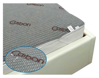 Наматрацник-поверхня Руно Carbon Аква-Стоп, на резинці, водонепроникний, 190х160 см, сірий (829Carbon) - Pampik