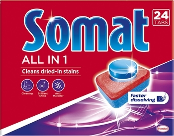 Таблетки для посудомийних машин Somat All in one, 24 шт. - Pampik