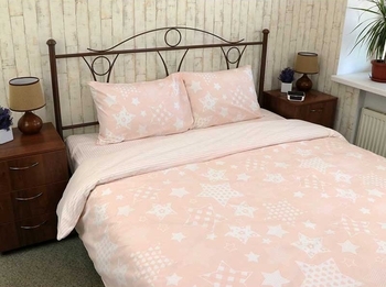 Комплект постільної білизни Руно Beige star, бязь, 215х143 см, бежевий (1.114Б_Beige star) - Pampik