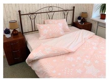Комплект постільної білизни Руно Beige star_1, бязь, 240х220 см, бежевий (845.114Б_Beige star_1) - Pampik