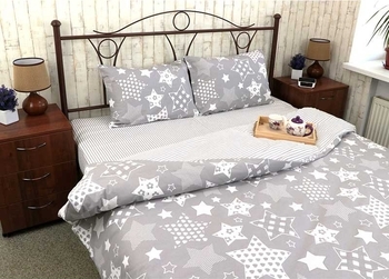 Комплект постельного белья Руно Grey star, бязь, 215х143 см, серый (1.114Б_Grey star) - Pampik - 2