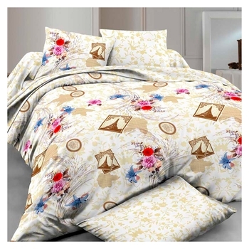 Комплект постільної білизни Руно Paris, сатин, 240х220 см, бежевий (845.137К_Paris) - Pampik