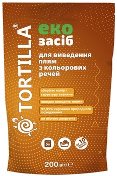 ЕКО Засіб для видалення плям з кольорових речей Tortilla (плямовивідник), 200 г - Pampik