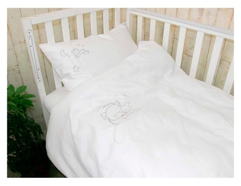 Комплект постільної білизни Руно Ведмедик, сатин, білий (932.137ВУ_Ведмедик_2) - Pampik - 2