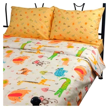 Комплект постільної білизни Руно Jungle, сатин, 240х220 см, різнобарв'я (845.137К_Jungle) - Pampik