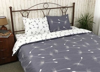 Комплект постільної білизни Руно Fly, бязь, сірий з білим (655.114Б_Fly) - Pampik